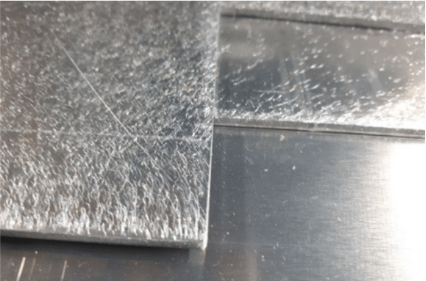 thick sheet metal with sharp edges from break