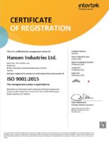 ISO Certificate Hansen 2023