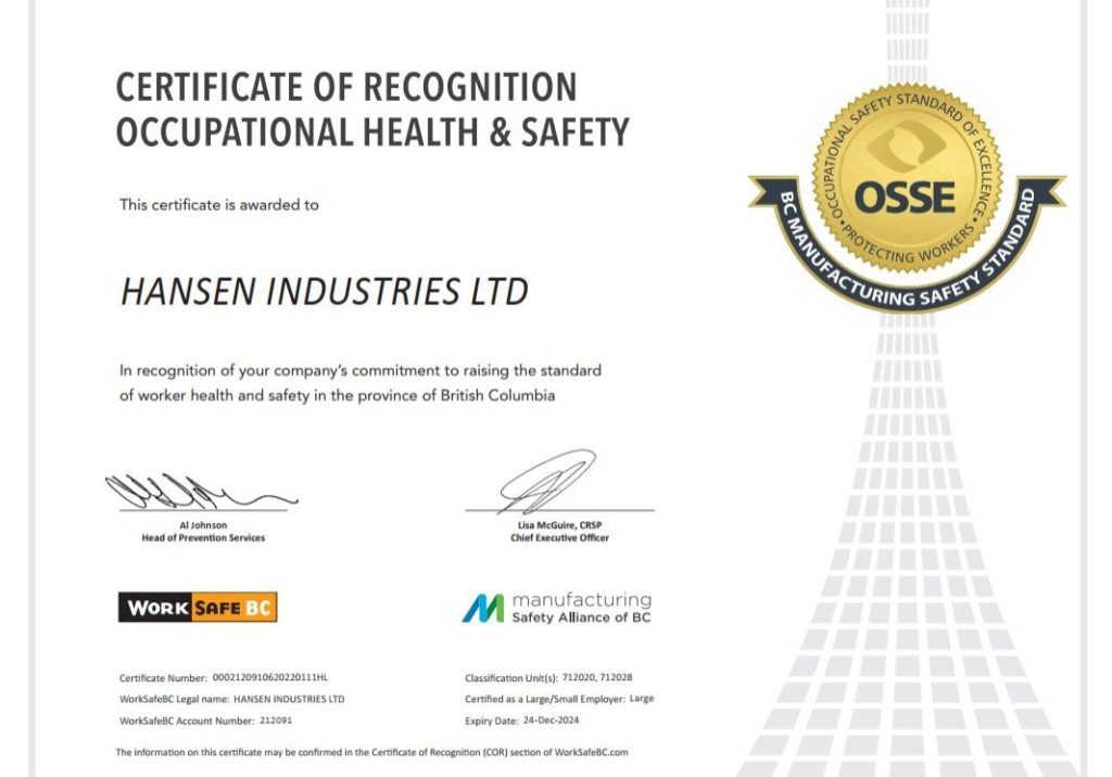 OSSE certificate