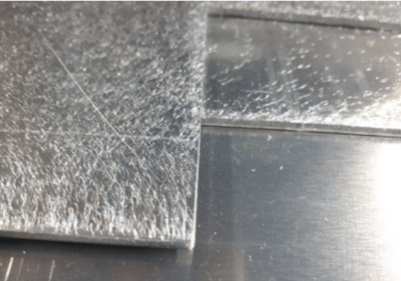 thick sheet metal with sharp edges from break