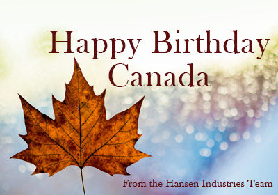 Canada Day card from Hansen Industries