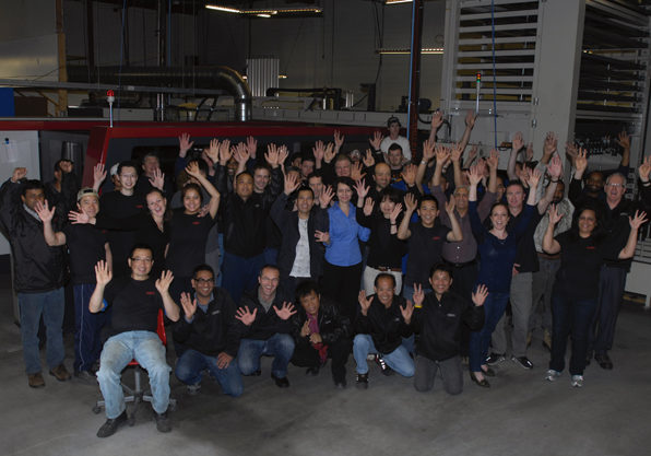 Hansen Industries team photo in sheet metal shop