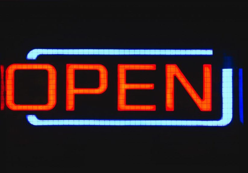We are open for business sign