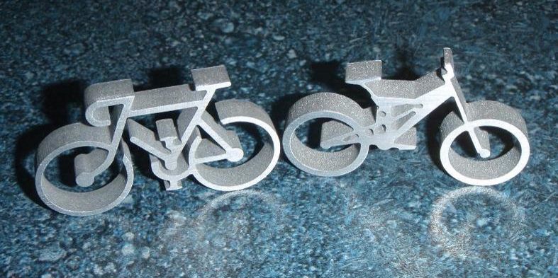 Miniature bike models made from water jet machining